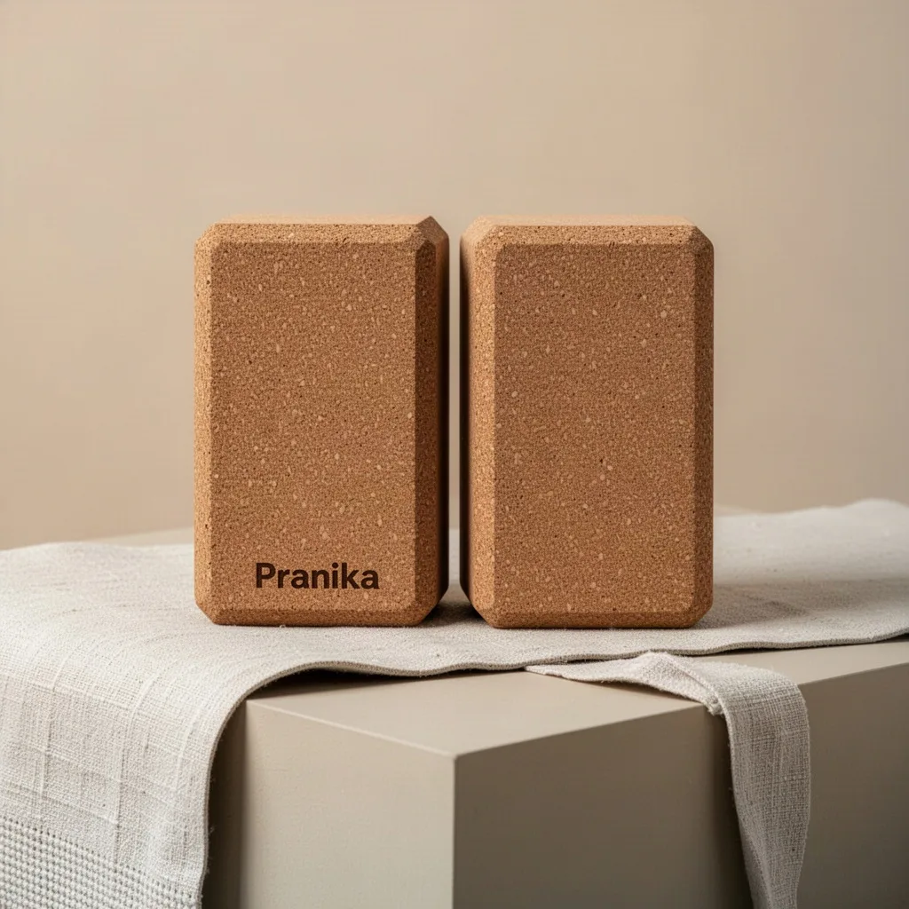 Pranika Set 2 Bloques de Yoga en Corcho Sostenible